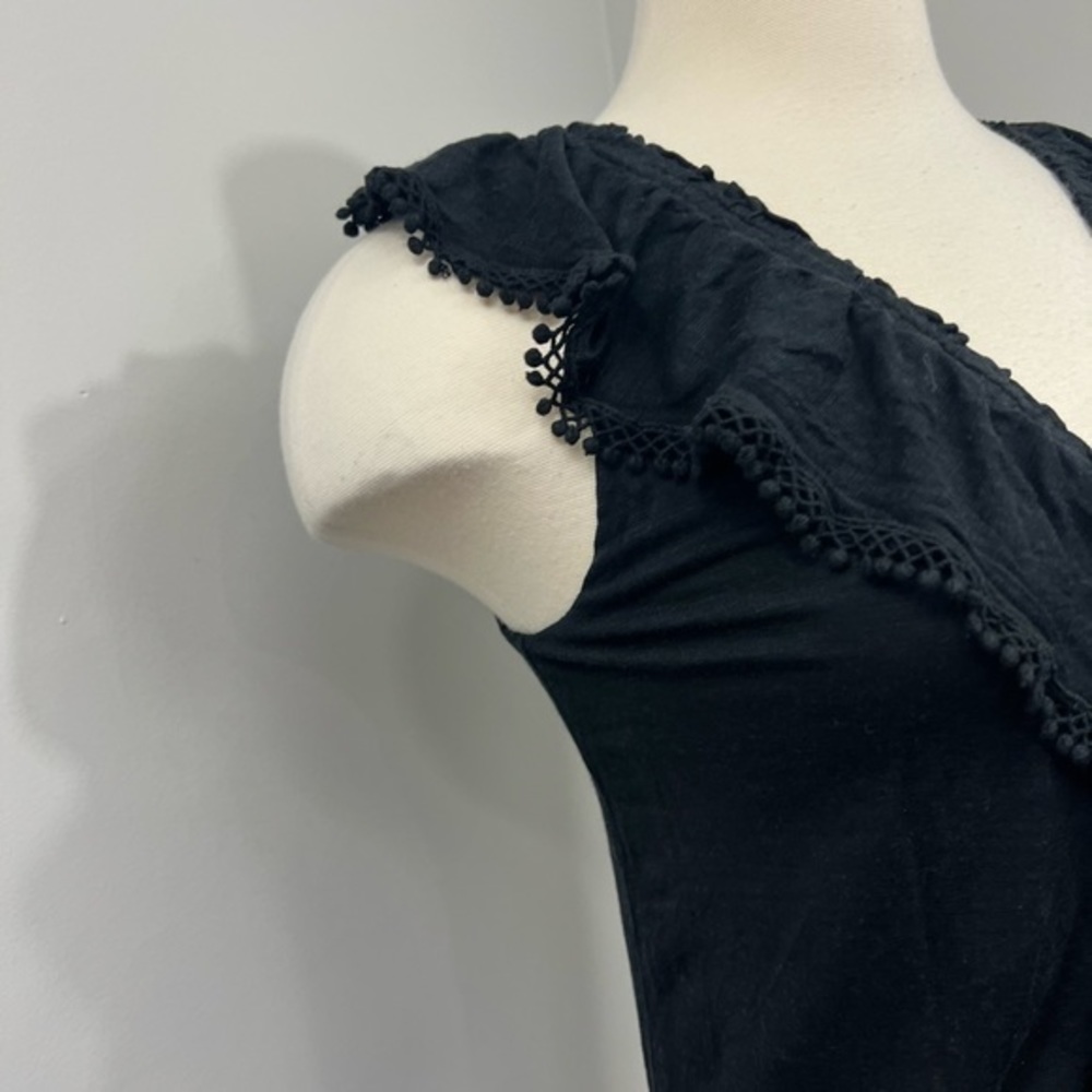 WHBM Black Ruffle Top - Picture 12 of 13